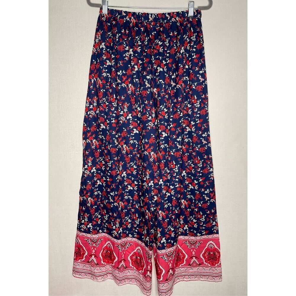 Women’s Ditsy Floral Wide Leg‎ Pants size 2XL Comfy Silky Lounge Palazzo - Picture 3 of 9